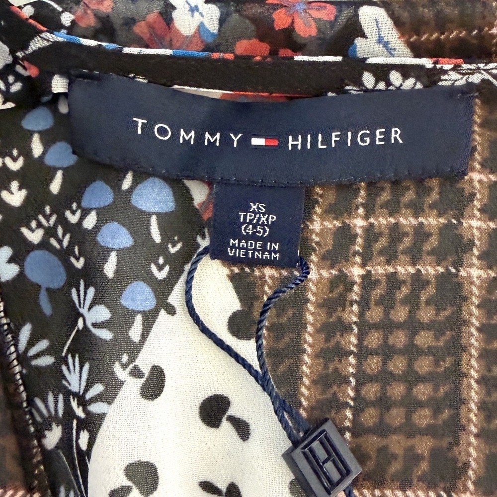 Tommy Hilfiger Patchwork Faux Wrap‎ Peasant Dress Size XS Handkerchief Hem NWT - Picture 8 of 15